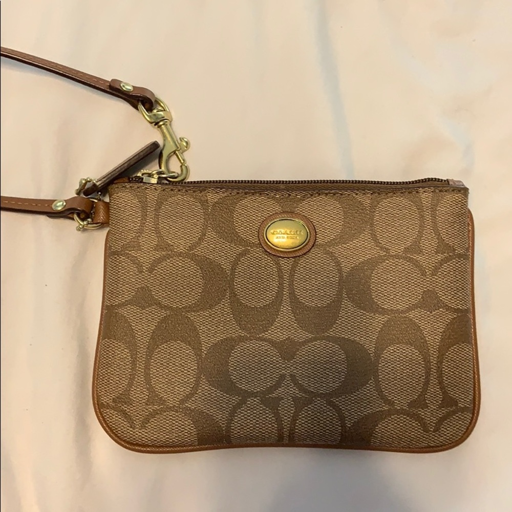 Coach women’s logo wristlet